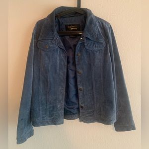 Pale/Slate Blue Leather Jacket